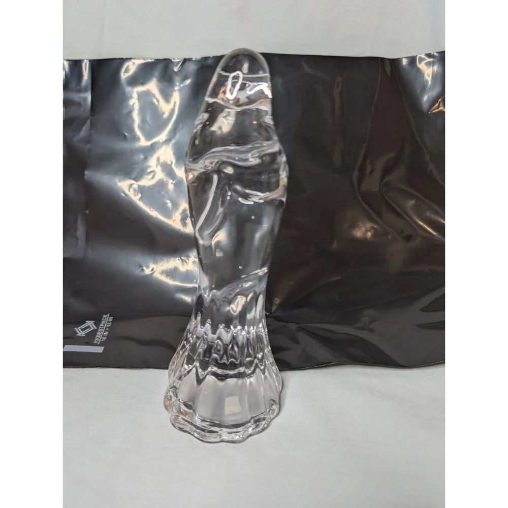 Vintage Clear Crystal‎ Madonna Mary with Baby Jesus Figurine 7.25 in